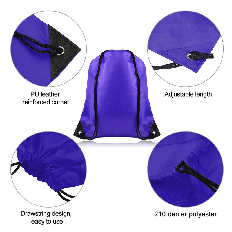 FEPITO 22 Pack Drawstring Bags String Backpack Bulk Sack Cinch Bag Sport Bags for School Gym Traveling - Image 3